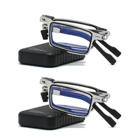 2pcs folding reading glasses men women anti blue light presbyopia glasses portable design readers eyewear with case