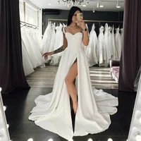 eightree sexy wedding dresses white sweetheart bride dress 2022 a line high split princess wedding evening prom gowns plus size