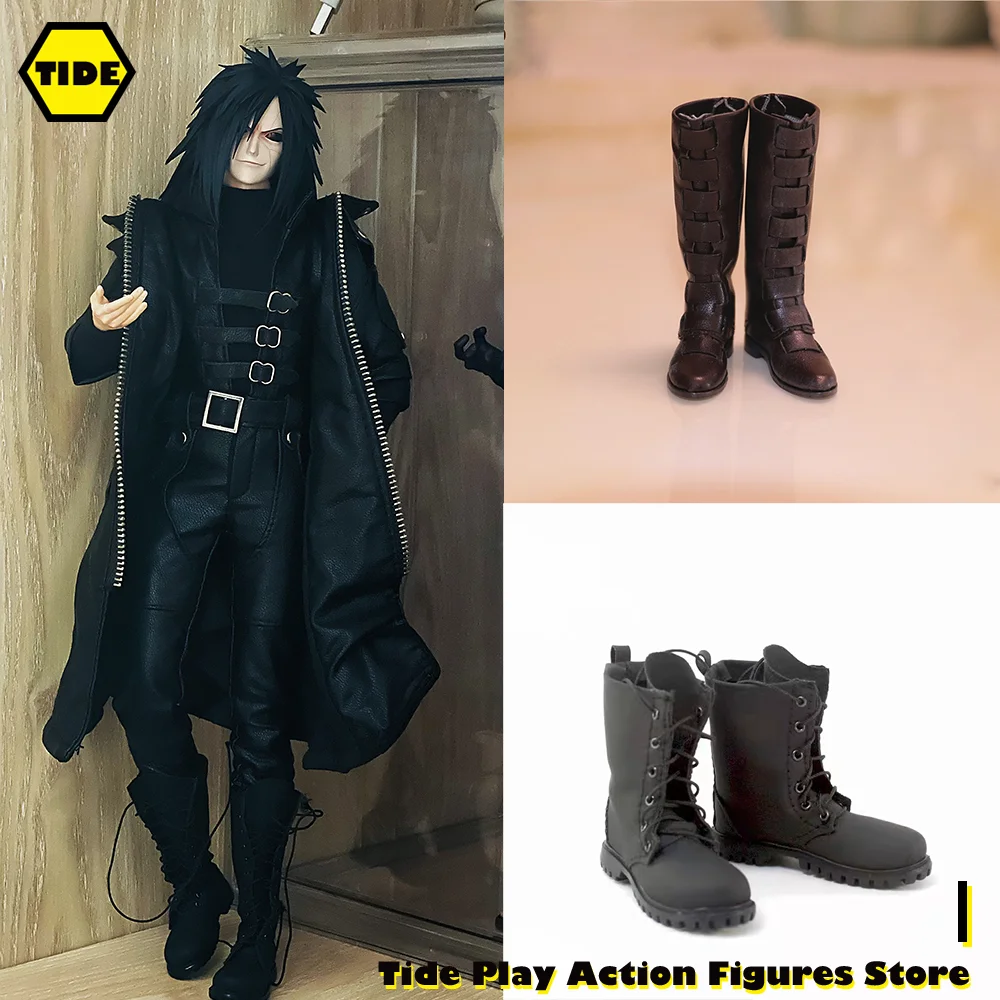 

1/6 Male CC224 Black Gothic Leather Overcoat Coat Windbreaker Clothing Ck029 Martin Boots Knight Boots Fit 12" Action Figure