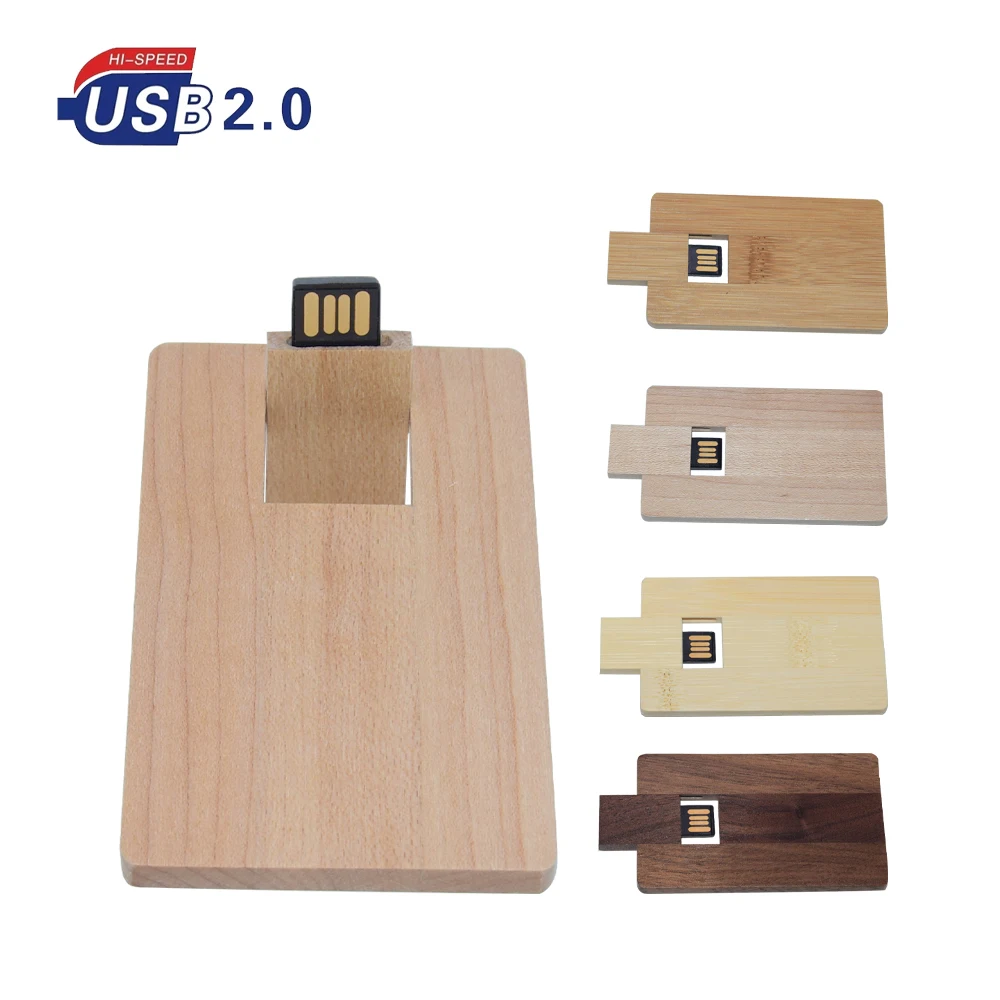 

High Speed Wooden card USB 2.0 Flash Drive 4GB 8GB 16GB 32GB 64GB 128GB Wedding Gifts Pen Drive Photography Memory Stick U Disk