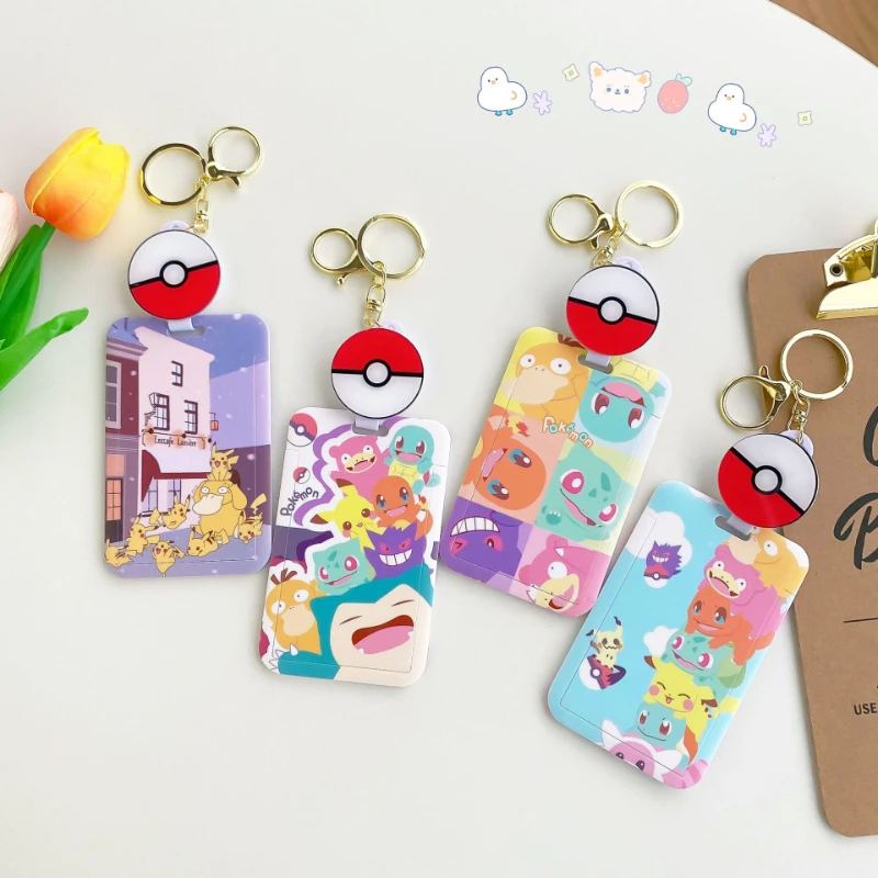 

Pokémon Retractable Easy-to-pull Buckle Student Meal Card Campus Card Set Bus Subway Up To Duck Holiday Gift for Friends