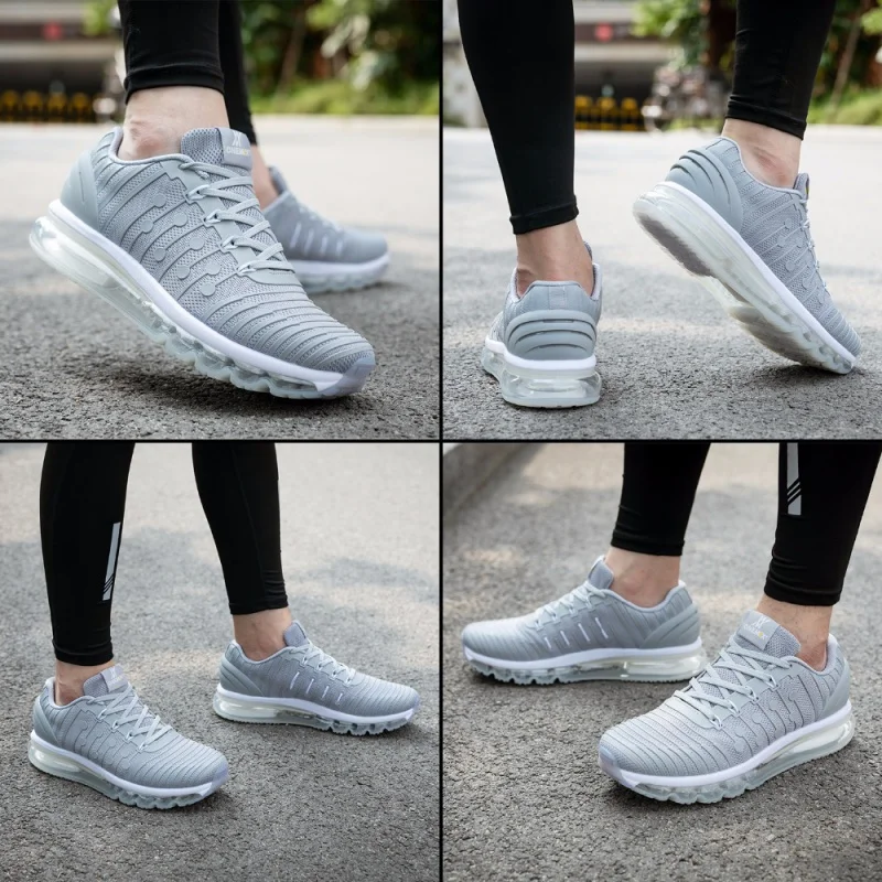 ONEMIX Men Running Shoes Black Outdoor Jogging Sports Shoes Air Cushion White Trekking Footwear Walking Sneakers Big Size 35-47