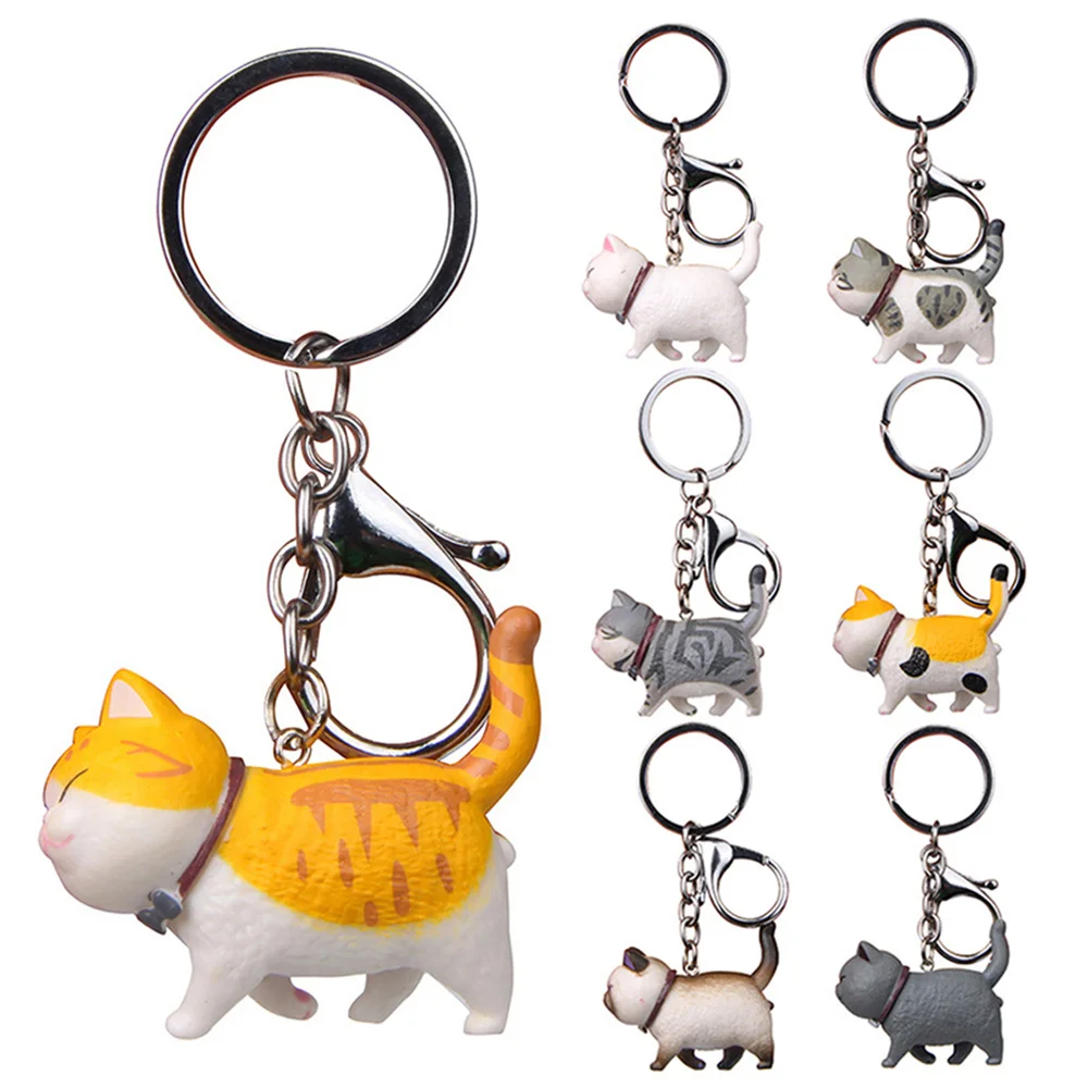 

1Pcs Lovely Cartoon Lucky Cat Pendant Key Chain Women Men Kitten Car Keychain Fashion Bag Accessories Random Women's Favorite