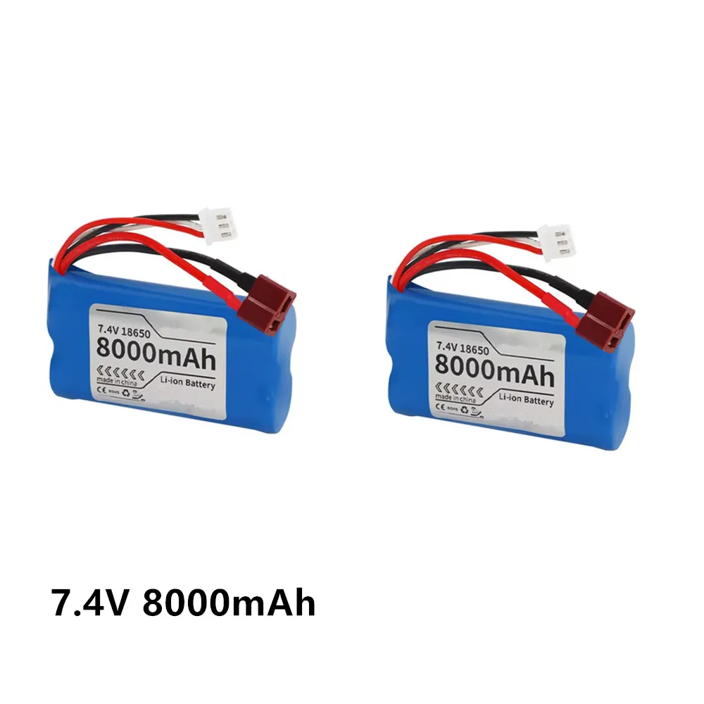 Фото Аккумулятор 7.4V 8000mAh / Зарядный кабель для: MJX 14302 MJX 14303, аккумулятор для радиоуправляемых машинок, разъем T-типа №3