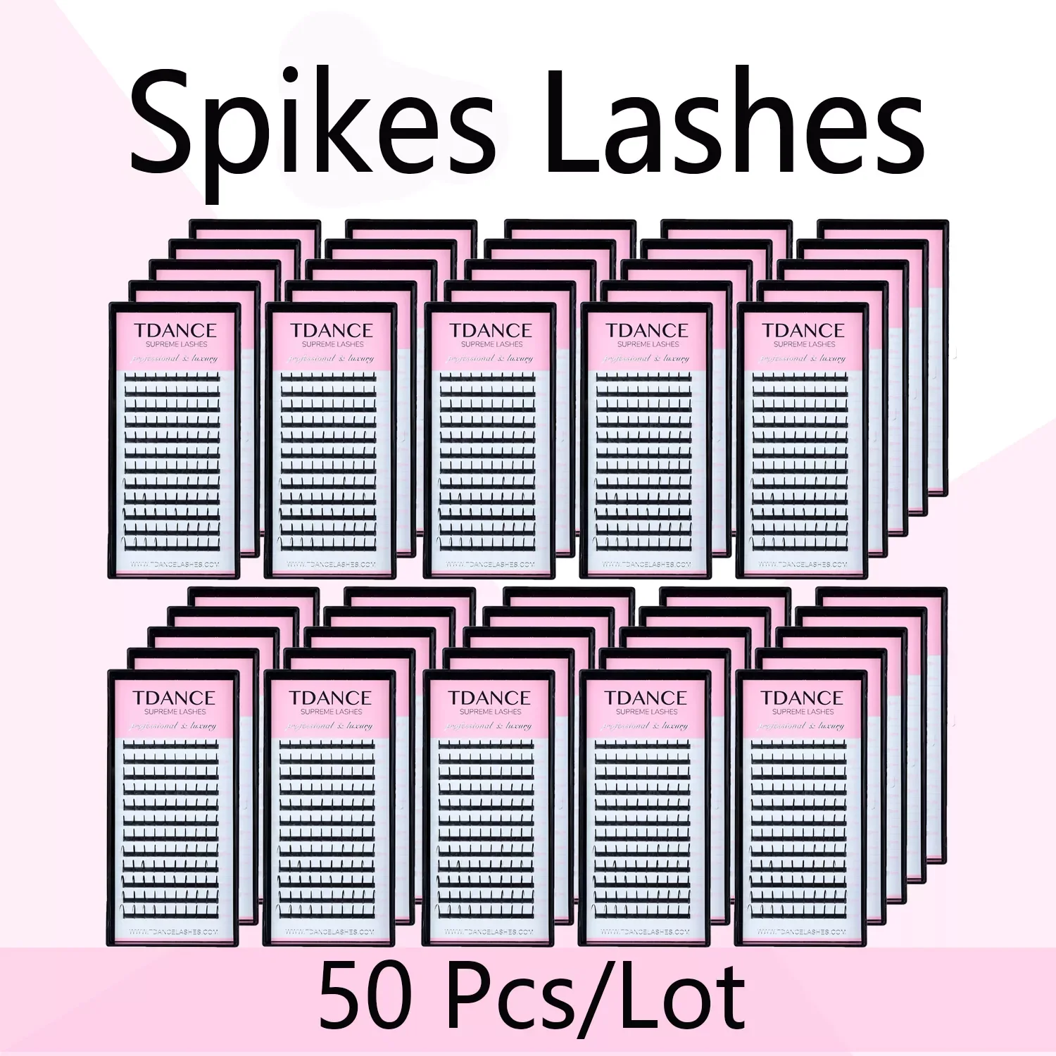 

TDANCE 50pcs Spikes Wispy Extension Lashes Individual Fairy Dramatic Fluffy Soft Promade Natural Professional Makeup Eyelashes