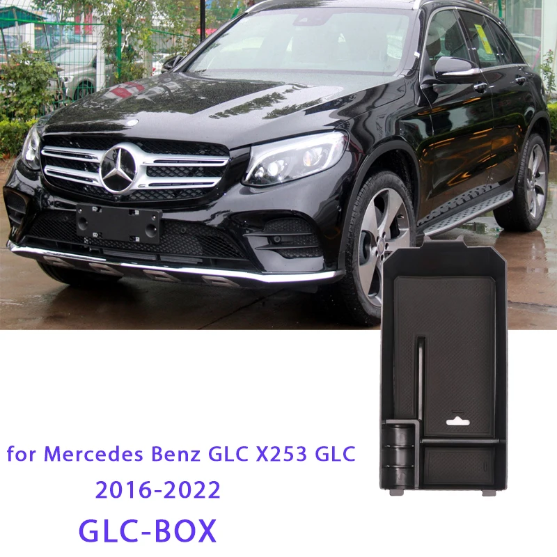 

Ящик для хранения в подлокотнике для Mercedes Benz GLC X253 GLC Coupe, аксессуары 200 250 300 220d 250d 43 63 AMG 2016 ~ 2022 2020 Организуйте коробку