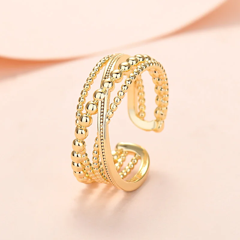 

New 2022 Designer Handcrafted Silver Multi-tiered Cross Ring Opening Ring