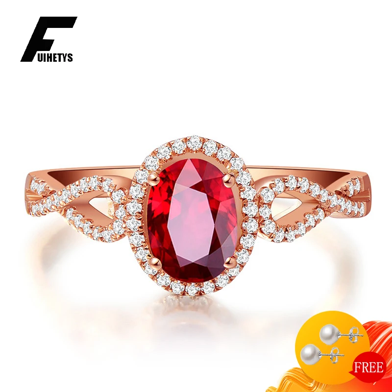 

Fashion Rings 925 Silver Jewelry for Women Oval Ruby Zircon Gemstone Open Finger Ring Accessories Wedding Engagement Party Gift