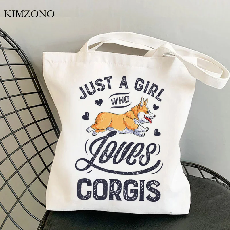 Фото Сумка для покупок Corgi покупатель хлопка bolsa tote jute bag shopper bag, тканая сумка cabas fabric sacolas №1