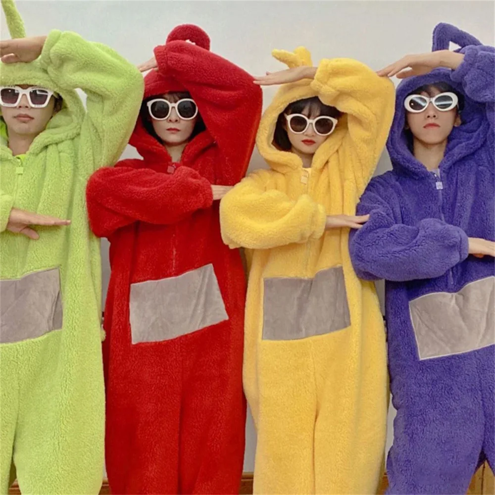 Домашние костюмы для косплея Teletubbies взрослых смешные мягкие пижамные с длинными