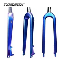 toseek dazzle blue full carbon fiber bike mountain fork mtb bicycle parts tapered tube 1 18 to 1 12 disc brake