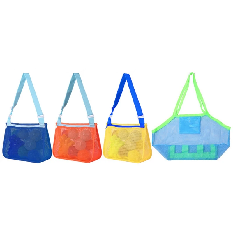 

4 Pcs Beach Toys Shell Bags Beach Net Bag Beach Bag For Kids,Mesh Beach Bags Kids Seashell Mesh Bag For Storage Snacks Or Toys