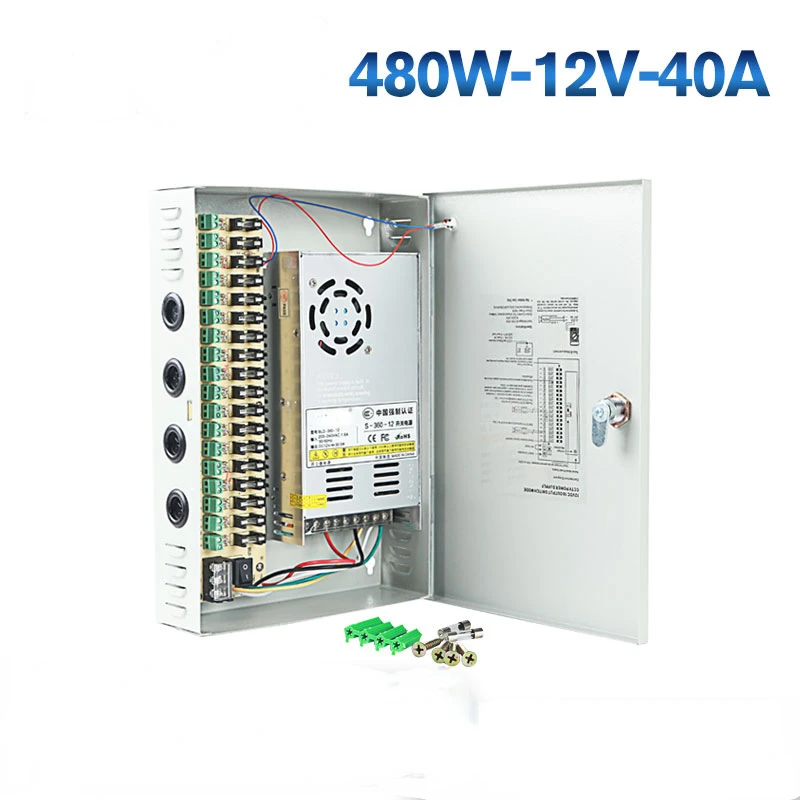 

480W-12V-18CH 12V40A centralized power supply 480W switch power supply 18 output monitoring power supply box