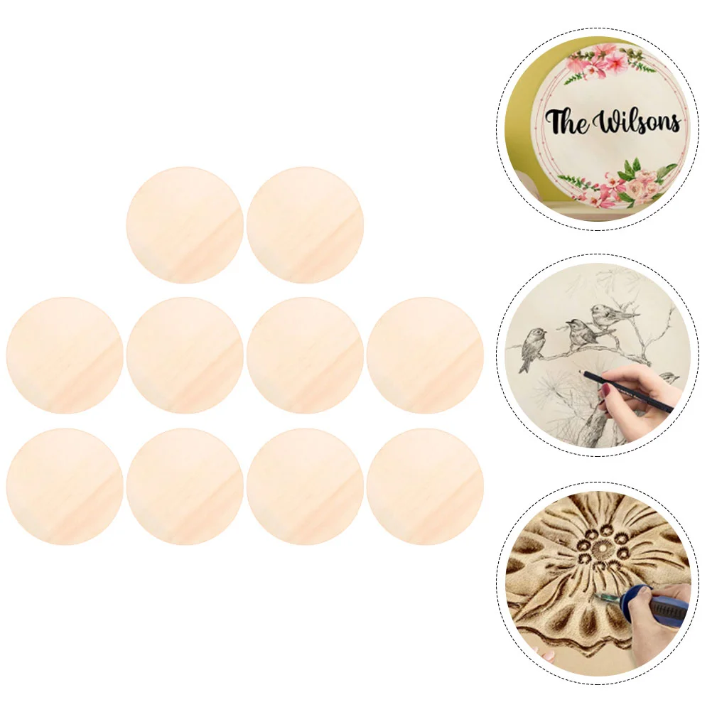 

10 Pcs Crafting Crafting Wood Rounds Cutout Crafting Rounds Blank Cutouts Unfinished Slices Blanks Boxwood Discs