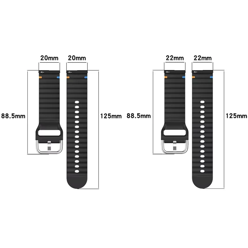 Фото Ремешок 20 22 мм для Huawei Watch GT 4 5 GT4 46 мм GT3 GT2 GT 3Pro 46 мм Ocean Band для Samsung Galaxy Watch 7 6 4 3 5 Pro Ремешок для часов №3