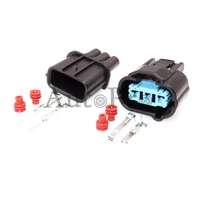 1 set 3 hole 6189 0596 car high voltage package ignition coil plastic housing plug auto waterproof wire socket for honda