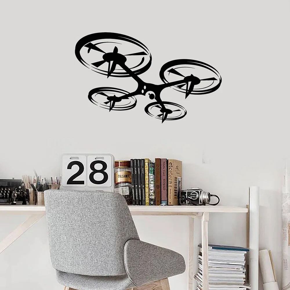 Виниловая наклейка на стену для квадрокоптера, беспилотный летательный аппарат, БПЛА, наклейки на стену для дома, фотообои со съемной росписью A368