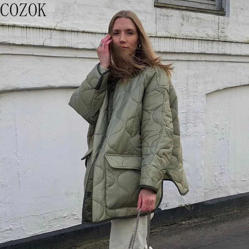 Winter Cotton Top Loose Long Sleeve Pocket Cotton Clothes Women's Clothes  Women Winter Coat Women Winter Clothes Women
