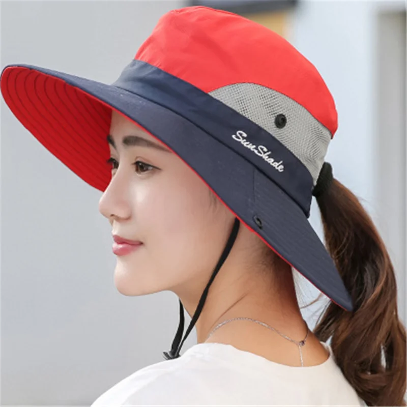 

Unisex Summer Mesh Sun Hats Wide Brim Women Child Breathable Sunhat Cap Outdoor Fishing UV Protection Top Bucket Hats