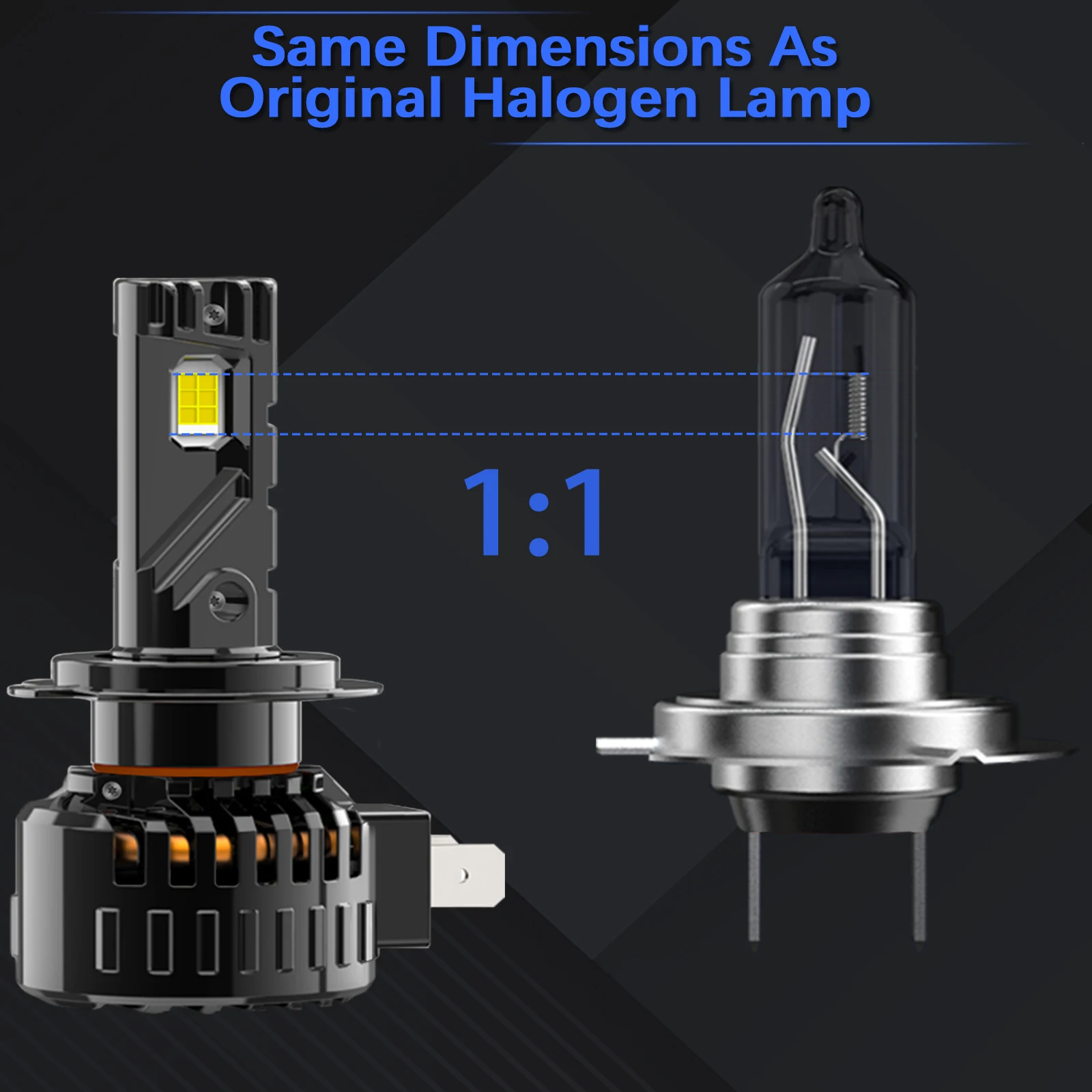 Fenikso h7 светодиодные h4 h11 hb3 фары hb4 для автомобиля CANBUS 12 В/24 В лампочка 54 Вт 6000 К 2 шт.
