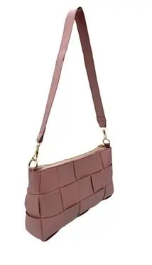Women's Woven Faux  Shoulder Bag, Blush