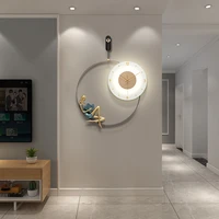 zq nordic light luxury living room wall clock creative fashion modern simple light clock clock