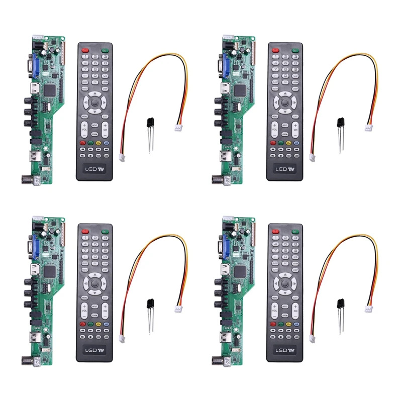 

4X Free Program T.HD8503.03C Universal LCD TV Controller Driver Board TV/AV/PC/HDMI/USB Russian Language 5 OSD Games