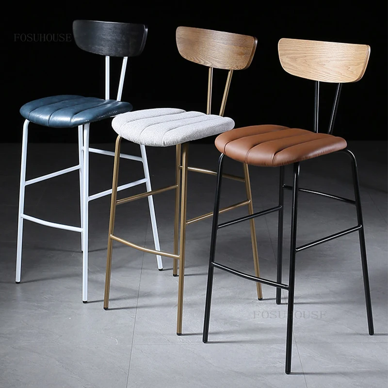 

Nordic Bar Chairs Living Room Backrest High Chair Bar Stools Bar Stool home Creative Counter bar Stool Kitchen Furniture HY