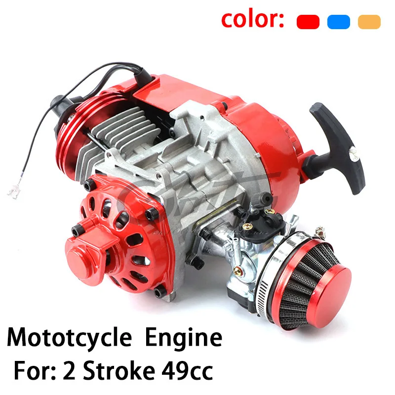 Motorcycle 2 Stroke 49cc Pull Start Engine Motor Transmission  Air Filter For Mini Pocket Pit Quad Dirt Bike Go Kart ATV