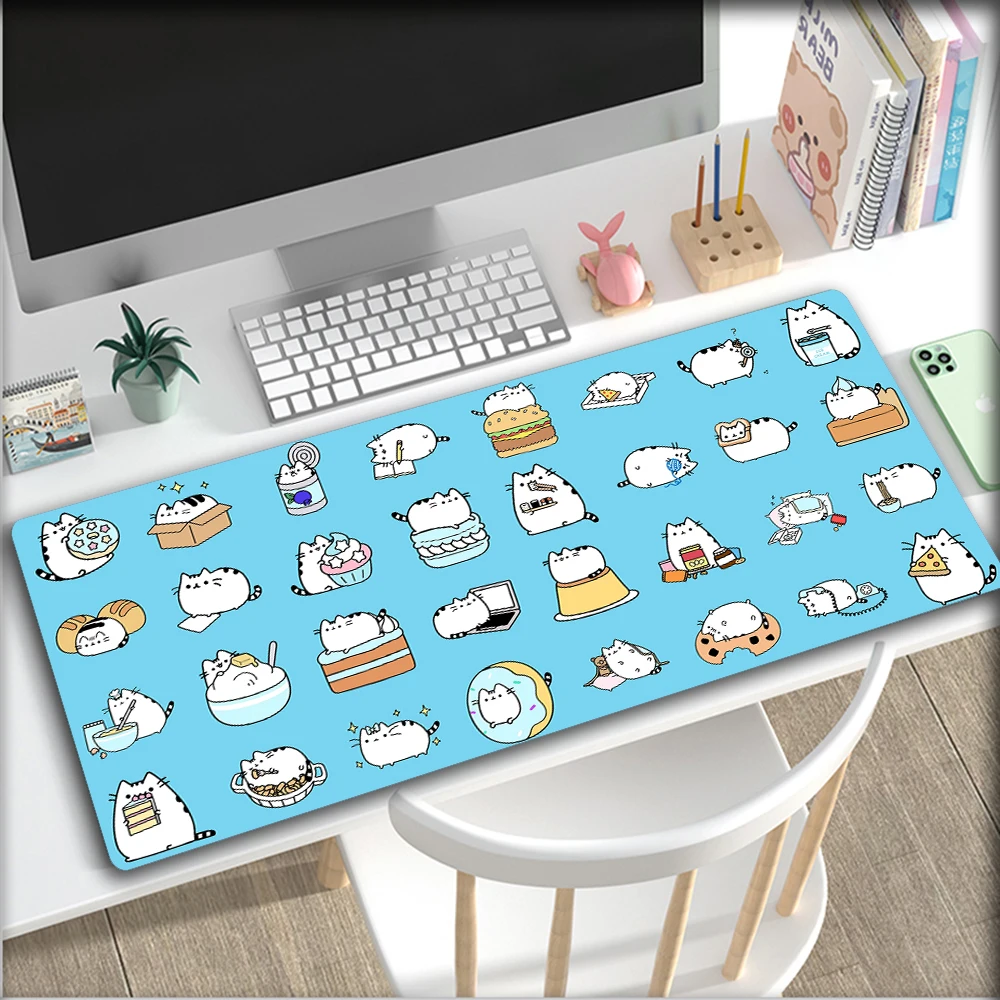 Коврик для мыши с милым котом, нескользящий, 400x900x3 мм