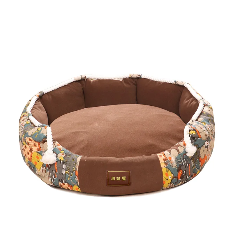 Кровать для собаки кошки домашнего питомца круглая будка средний и маленький