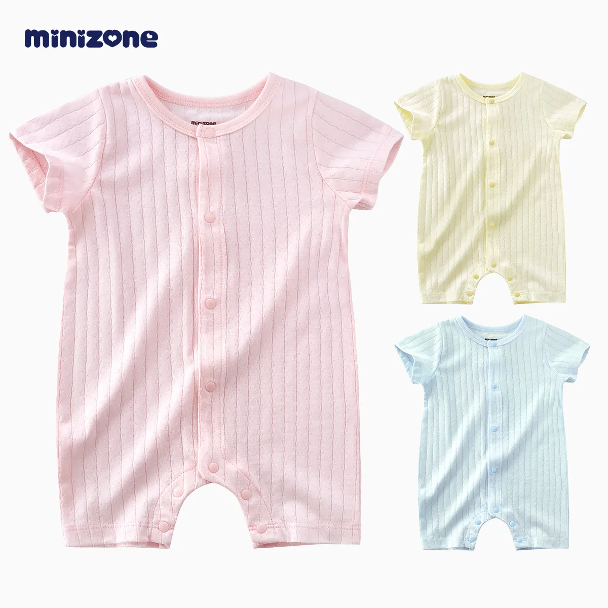 

minizone baby short sleeve jumpsuit Children's short-sleeved shorts romper boys and girls baby rompers