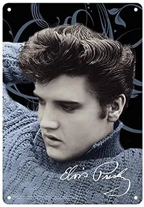 

Midsouth Products Elvis Presley 8x11.5 Tin Sign Blue Sweater garag decor plate vintag metal sign