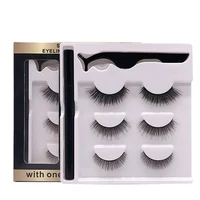 3 pairs fashion magnetic false eyelashes waterproof magnetic eyeliner pen tweezers portable set natural eyelashes makeup set
