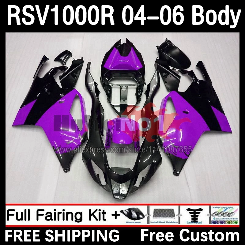 

RSV1000R Fairing For Aprilia RSV1000 R Mille 04 05 06 54No.48 RSV1000RR RSV 1000 R RR 1000R 2004 2005 2006 Body Kit Purple black