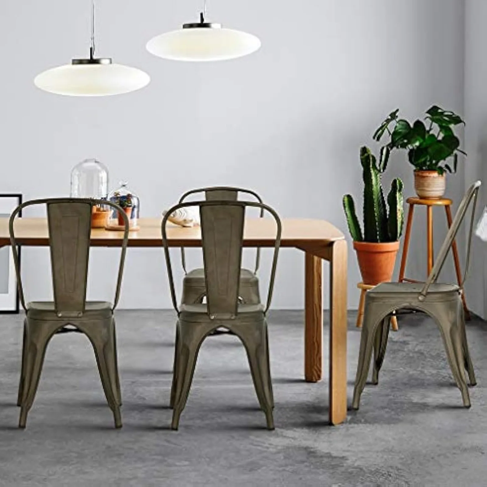 Металлический стул обеденный набор из 4 патио домашняя кухня 18-дюймовый для