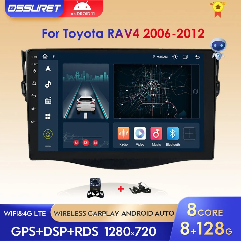

Android 10 Car Multimedia GPS Video Player For Toyota RAV4 2007 2008 2009 2010 2011 2012 With Radio Gps 2DIN BT wifi 4G OBD DVR