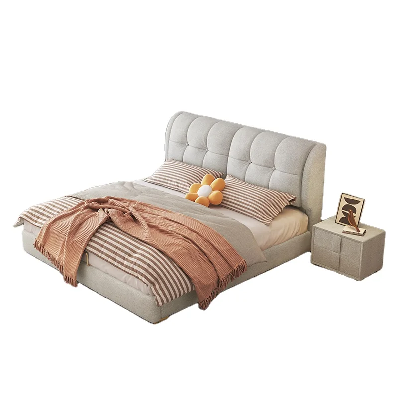 Tuffed Wooden With Headboard Modern Carton Wood