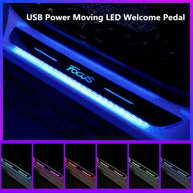 

[Customized]Dynamic LED Car Scuff Plate Welcome Pedal for Ford FOCUS Threshold Door Sill Pathway Light USB Logo Projector