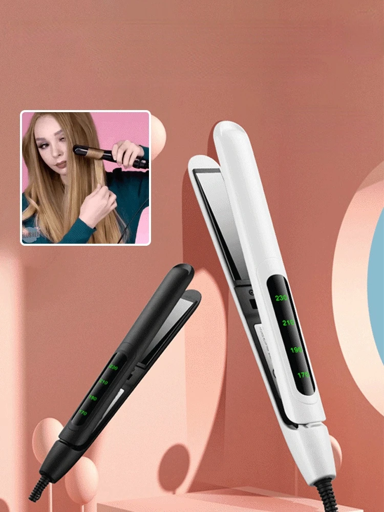 

2 in1 Professional Hair Straightener Curler Hair Flat Iron Negative Ion Infrared Hair Straightener Curling for Dry Wet Hair