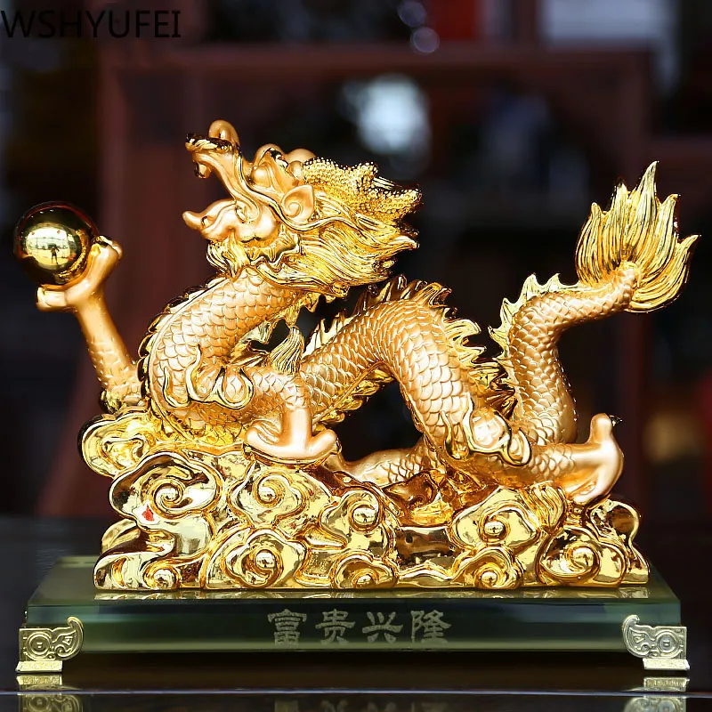 

Китайская Статуя Дракона фэн-шуй, скульптура, животное, украшение, офисный стол, смола, домашний интерьер, привлекательное богатство, подарк...
