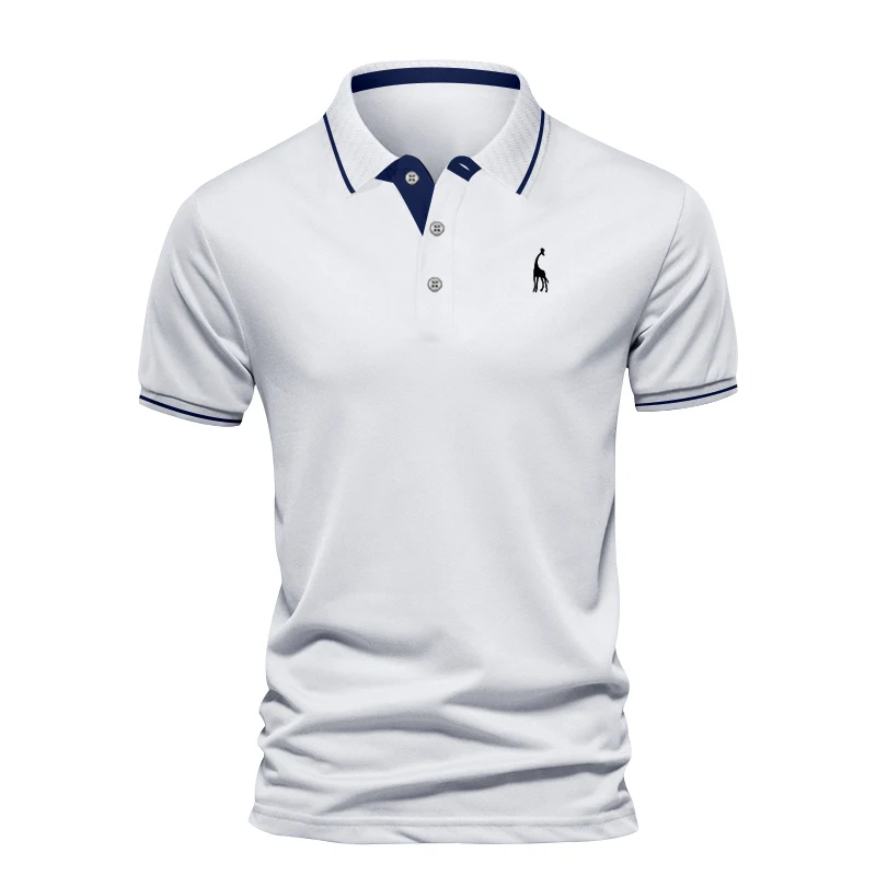 

Men's Summer New Quick Dry High Quality Tops Short Sleeves Men's Fashion Lapel Slim Casual Polo Shirt