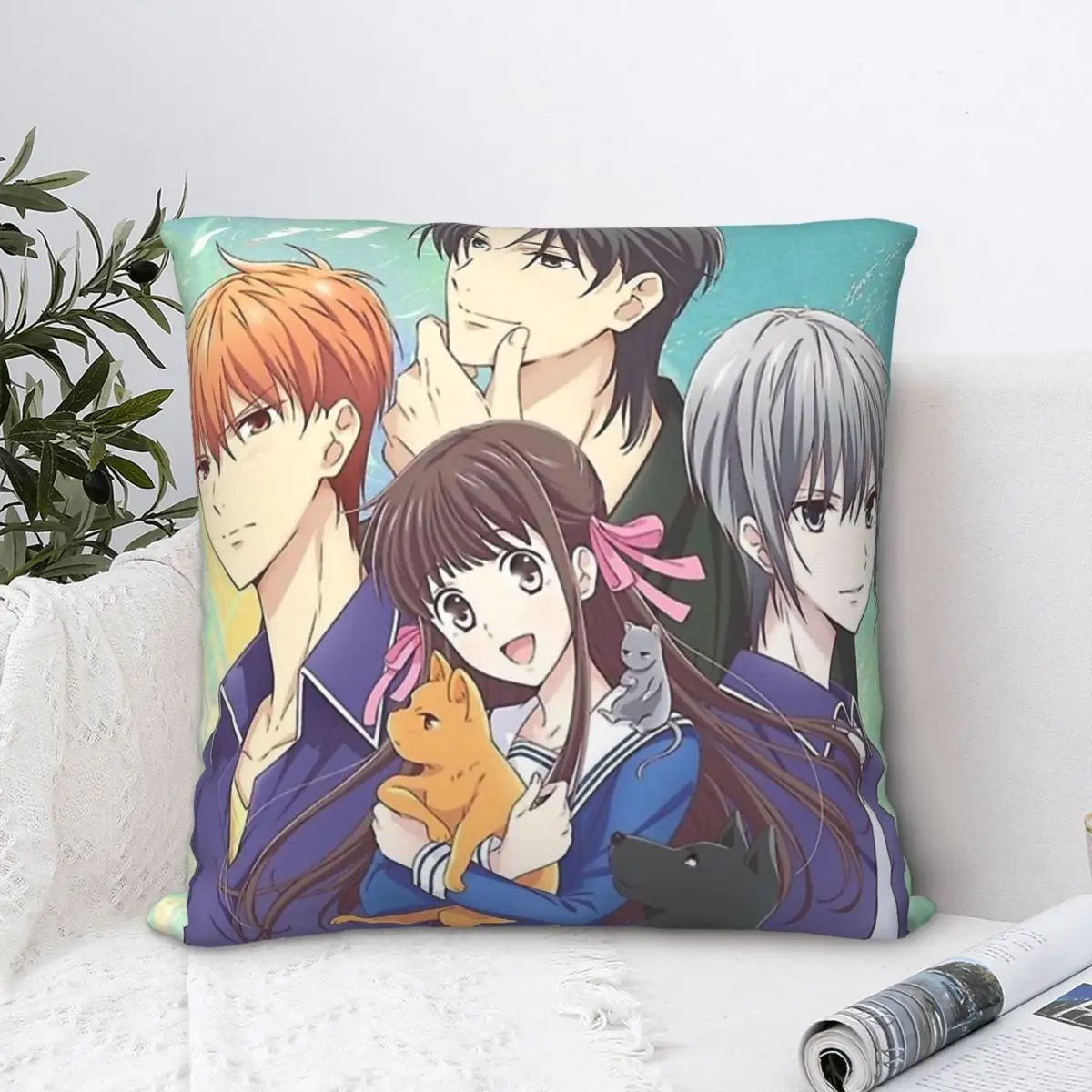 

Fruits Basket Reboot Cojines Throw Pillow Case Cushion Home Sofa Chair Print Decorative Coussin