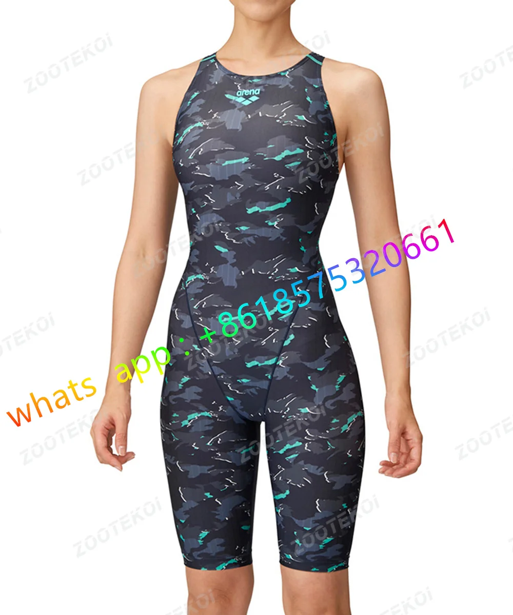 Women Knee Length Swimsuits Quick Dry Swimwear Professional Swimsuit One Piece Sport Training Bathing Suit Beach Surf Swimwear