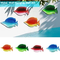 2022 new iron fish hanging decoration outdoor garden crafts home living room metal fish wall hanging ornament garden decor