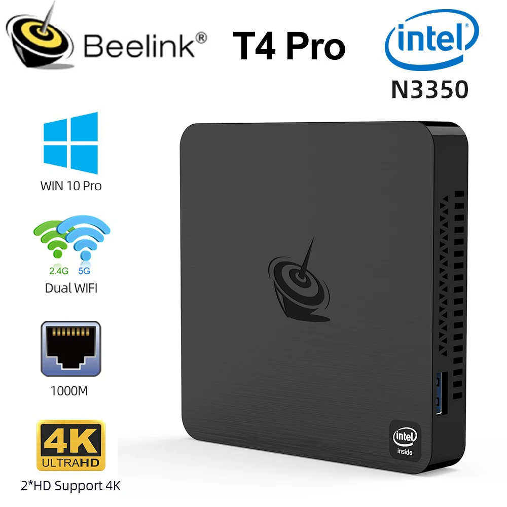 

Beelink T4 Pro Mini PC Intel Apollo Lake Processor N3350 Windows 10 Mini System Unit 4GB 64GB Home Use Very Cooler Mini Computer