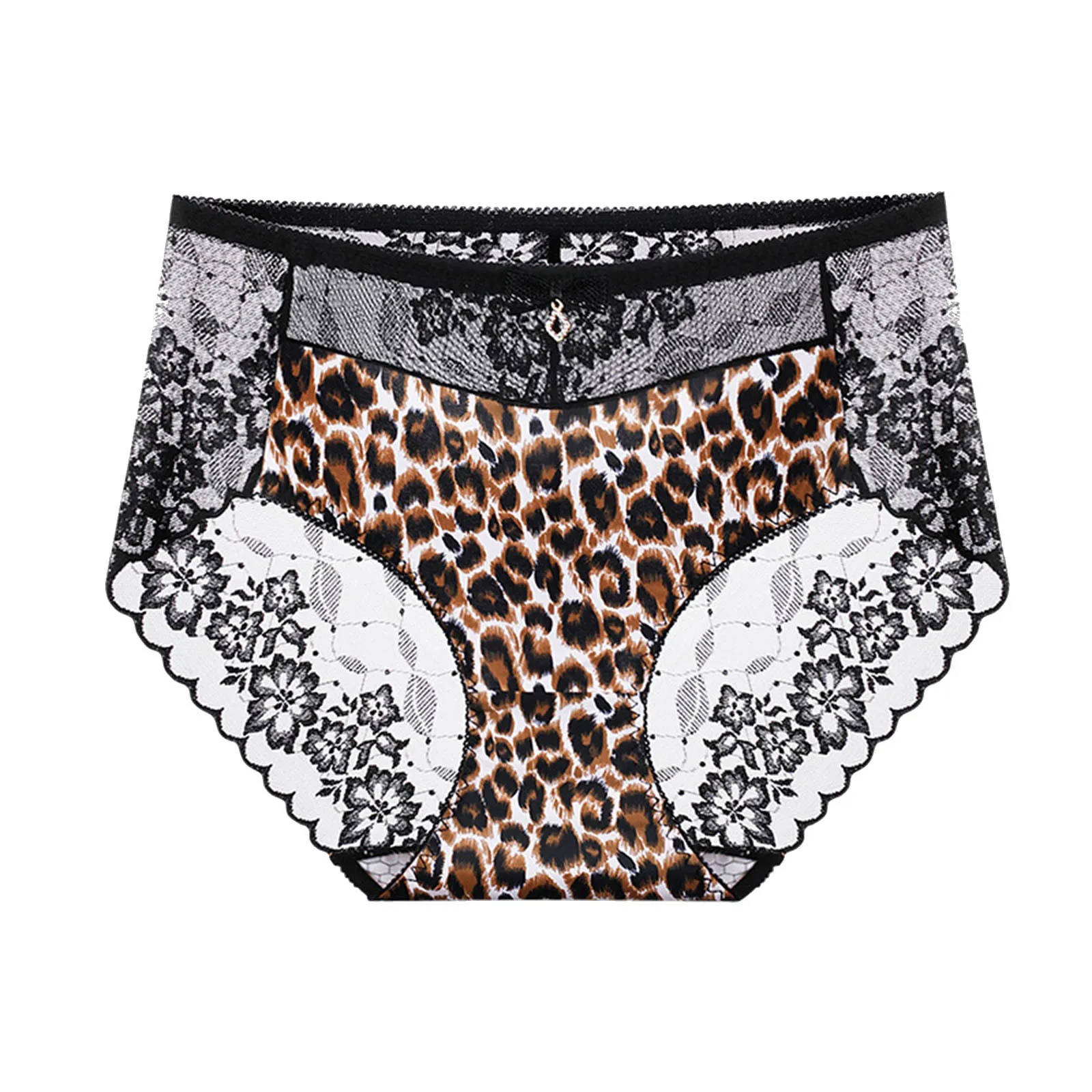 

Middle Waist Panties Sexy Leopard Print Ice Silk Briefs Seamless Large Sexy Comfortable Ice Silk Underpants For Women Lingerie