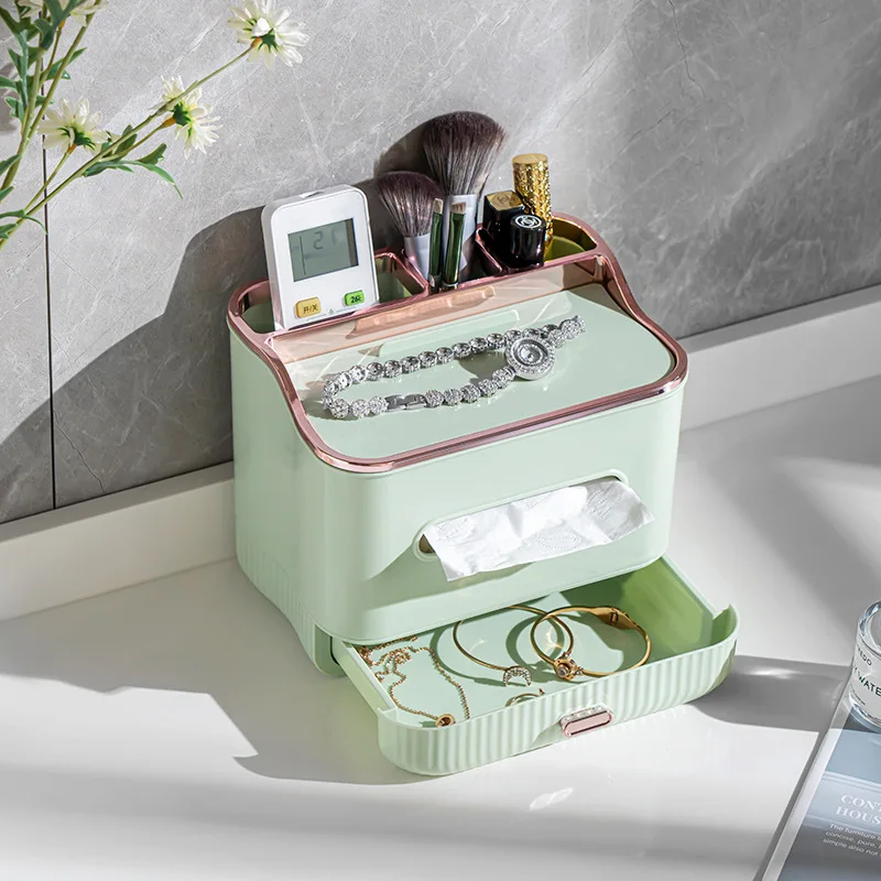 

Tissue box sitting room tea table table top storage drawer box office dining room light luxury multi-functional paper drawer box