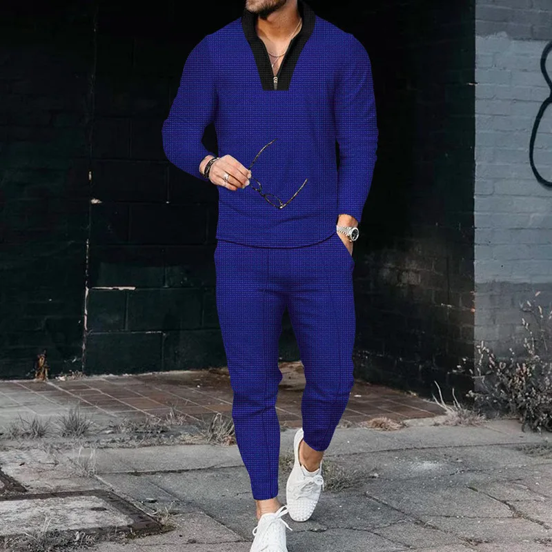 

Slim Fit Sweatsuit Long Sleeve Two Piece Set Mens Casual Track Suit Sports Training&Jogging Wear Jogger 2 Piece Set Outfits