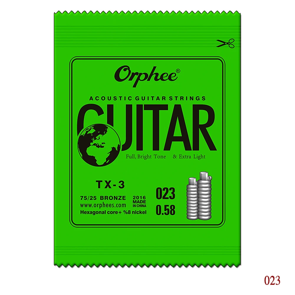 

Orphee Acoustic Guitar Strings Single String EBGDA Gauge 010 014 023 030 039 047 Hexagonal Carbon-steel Core String Guitar Parts